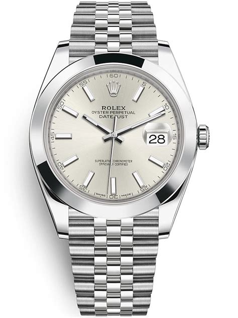 rolex datejust ii 41mm silver dial smooth bezel|rolex datejust 41 price uk.